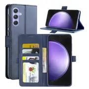 For Samsung Galaxy S23FE /S23 FE Case, SupRShield Wallet Leather Flip Magnetic Stand Case Cover (Navy Blue)