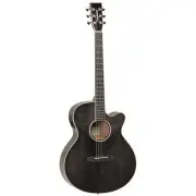 Tanglewood Winterleaf Superfolk Acoustic Electric Guitar (Black Shadow Gloss)
