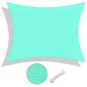 Sun Shade Sail 16x12FT 97% UV Block Rectangle Canopy Outdoor Pool Pearl Aqua
