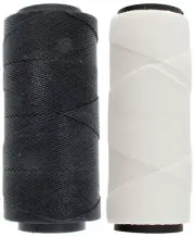2 Knot It Waxed Polyester Cord 1mm Diameter 144M Spools (Black, White)