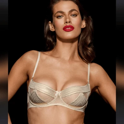 NWT Honey Birdette Marilyn Ivory Bra & Tong - 34B, M