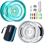 Responsive Yoyo K2 Crystal, 2 Pack Professional Yo-Yos for Kids, Dual Purpose Tr