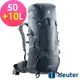 【deuter 德國】AIRCONTACT LITE 50+10L拔熱式透氣背包3340521深灰黑/長途登山包/自助背包客/休閒旅遊包