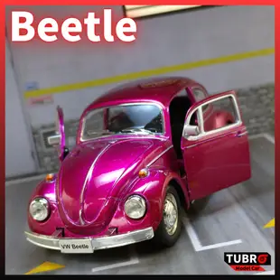 【TURBO模型車】1/36 福斯 復古金龜車 甲蟲殼 Volkswagen Beetle 雙門可開