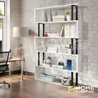 5 Tier Display Storage Shelves Bookshelf Bookcase Stand Rack Cupboard White