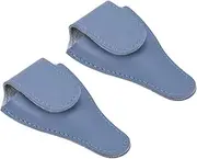 uxcell 4.5"x2.6" Embroidery Scissors Sheath, 2 Pack PU Leather Nail Cuticle Scissor Cover Small Pointed Nippers Scissors Protective Case, Light Blue