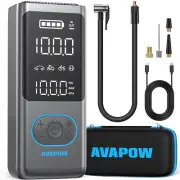 Portable Tire Inflator, 150PSI Air Pump with Pressure Gauge, Smart One-Click Pum