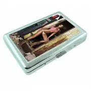 Texas Pin Up Girls D8 Silver Metal Cigarette Case RFID Protection Wallet