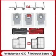 For Roborock Saros 10 / Roborock G30 Vacuum Cleaner Parts Main Side Brush Filter Dust Bags Replaceme As Shown