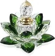 Green Crystal Perfume Bottles Empty Lotus Flower Figurines Gifts for Women