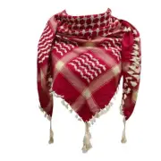 Jericho Sun Keffiyeh – Radiance of Resilience (Red/White with a Touch of Yellow)
