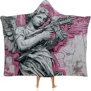 Angle Baby Wings Cloak Hooded Blanket Fleece Hooded Robe Cloak Arctic Velvet Warm Throw Quilt Poncho Soft Nap Blanket Novelty Blanket Air Conditioning Blanket,40"x50"