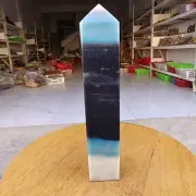 680g Trolleite Crystal Tower Point Obelisk Natural Rare Blue Quartz Healing