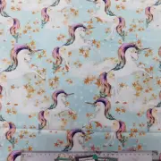 Quilting Patchwork Fabric RAINBOW UNICORNS ALLOVER 50x55cm FQ New