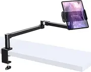 elitehood 71cm Long Arm iPad Desk Mount, Heavy Duty Aluminium Tablet Arm Mount for Desk, Bed & Sofa, Compatible with iPad Pro 13/12.9-inch, Air, Mini, iPhone, Portable Monitors & 4.7-13in Tablets