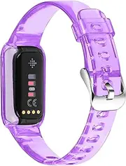 Sporty Wristband Accessories Watch Case Cover Protector Protective Clear TPU Rugged Band Case intended for Fit bit Luxe Bands (Purple)