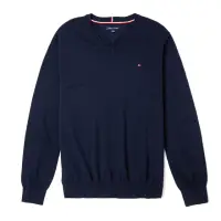 在飛比找momo購物網優惠-【Tommy Hilfiger】TOMMY 經典V領Logo