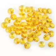 50pcs Yellow Crystal Faceted Octagon Glass Beads Chandelier Lamp Part Decor 14mm
