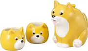 SAN4576 Cute Tableware Shiba Inu Oyako Tea Set, Teapot & Tea Cup 2 Pieces, Pot: 7.1 x 5.5 inches (18 x 14 cm), 500 cc, Cup: 3.5 x 2.8 inches (9 x 7 cm), 150cc, Dog Lovers, Miscellaneous Goods,