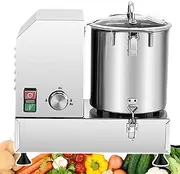 Commercial Meat Vegetable Food Processor,6L/9L/15L Stainless Steel Electric Vegetable Blender Cutter Meatball Beater Grinder Processing Machine,for Vegetables Fruits Ginger Garlic Peanut(6L)
