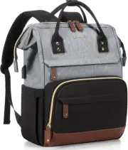 LOVEVOOK Laptop Backpack for Women, 15.6 Inch INCH, Black-grey-brown
