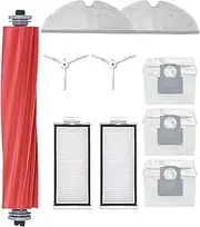 Accessory for Roborock Q7 Max/Q7 Max Plus/T8 Robot Vacuum Cleaner Replacement Part Kit Includes 1 Rubber Main Brush, 3 Dust Bag, 2 HEPA Filter, 2Mop Cloth, 2 Side Brush