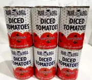 6 Cans Blue Dell Diced Tomatoes Low Sodium 14.5oz Each Can BB 12/2024