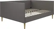 [DHP] Franklin Mid Century Upholstered Daybed, Queen Size, Grey Linen