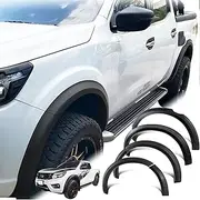 SUERAUTO4X4 Fender Flares for Nissan Navara NP300 D23 Accessories 2015-2020 Dual Cab, Car Wheel Arches Protector Trim 30MM Extra Wide Body Kit Guard Wheel Brow, Smooth Matte Black Exterior