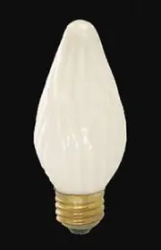 B&P Lamp F-15 White Flame Standard Base Bulb, 25W