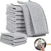 VTMCUI 10 pcs Multipurpose Wire Dishwashing Rag for Wet and Dry Dish, Multifunctional Non-Scratch Scrubbing Pads Kitchen Cleaning Cloths