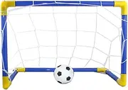 Kisangel 1 Set Mini Football Goal Soccer Ball and Net with Pump Toddler Foldable Soccer Goals for Games and Practice
