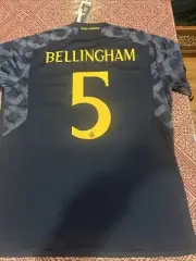 Official adidas Real Madrid Jude Bellingham #5 23/24 Away Jersey IJ5901 Size XL