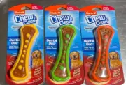 3 PACK Hartz Chew N' Clean Dental Duo Dog Chew Toy Bacon Flavor, Large