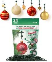 Ornament Hooks for Hanging Christmas Decorations - No-Slip Hanging Hooks for Xma
