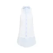 [Maison Margiela] Maison Margiela-Light Blue Cotton Tank Top-Donna 42 IT