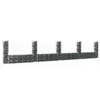 U-shape Gabion Basket with 5 Posts Iron 500x20x100 cm Outdoor Garden Decor 51278