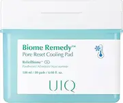 UIQ Biome Remedy Pore Reset Cooling Pad, Hydrating & Cooling Korean Toner Pads, Instant Cooling for Dry, Overheated skin, Pore Care with Panthenol, Allantoin, Niacinamide 80 Pads, 6.08 fl. oz.