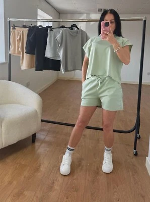 Women's Boxy Top & Shorts Set - Ladies Summer Co-ord Loungewear Activewear Set