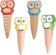 Clay Watering Stakes - 4X Watering Stakes Owl Shape Waterer Globes | Automatic Irrigation Drippers, for Vegetables, Deck Pots, Indoor Potted Plants & Patio