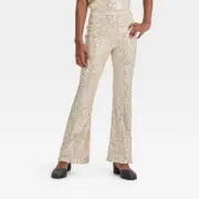 Girls' Sequin Flare Pants - art class™ Silver Size XL 14