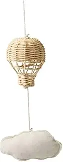 kokiya Rattan Hot Air Balloon Cloud Ornament Decorative,Gifts,Toy,Woven Pendant Baby Mobile for Crib for Babies Girls Boys Newborn, 1 Cloud
