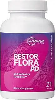 Microbiome Labs RestorFlora PD Yeast & Spore Probiotic - Daily Probiotic for Gut Health with Saccharomyces Boulardii - Probiotics for Digestive Health and Immune Support (21 Capsules)