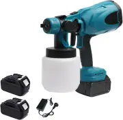 800ML Cordless Electric Spray Gun Airbrush High Power Paint Sprayer with 2 Ba...