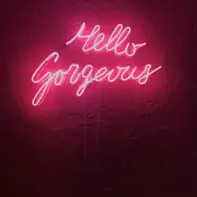 Hello Gorgeous Acrylic 20"x16" Neon Sign Light Lamp With Dimmer