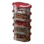 Sealed Spice Container Rack Transparent Stackable Storage Box Seasoning Jar