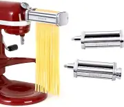 3 Pasta Roller & Spaghetti Cutter, Fettuccine Attachments for Kitchenaid mixers