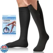 CASMON Zipper Compression Socks for Women and Men, 20-30 mmHg Closed Toe Knee