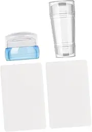 Vaguelly 2pcs Clear Silicone Nail Stampers with Scraper Durable Nail Art Tools for DIY Manicure for Home and Salon Use Easy Pattern Pickup