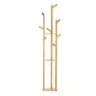 Clothes Rack Airer Coat Stand 9 Hooks Bamboo Artiss